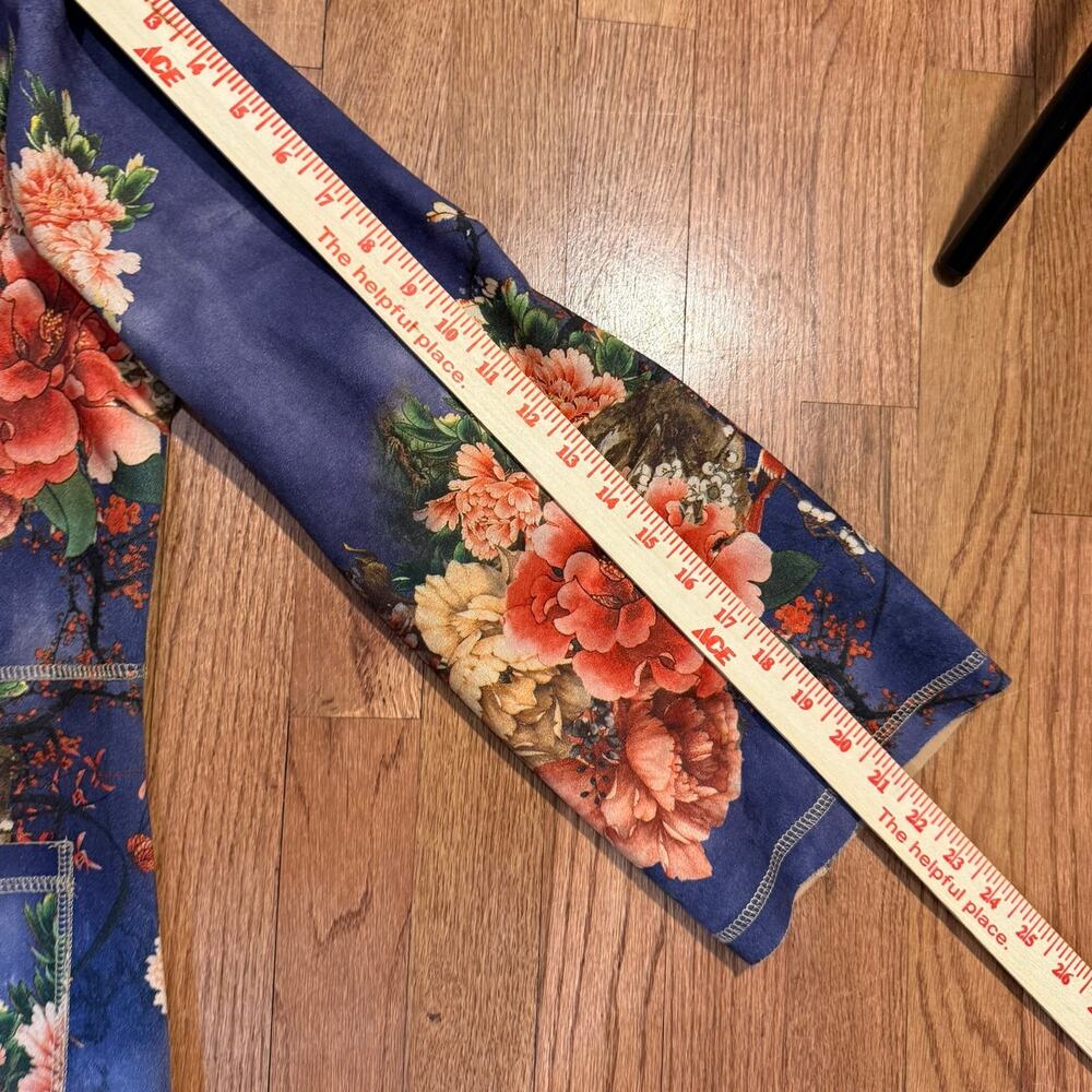 Anthro Solitaire Emilie Duster Kimono Jacket Navy Floral Large - Picture 6 of 7